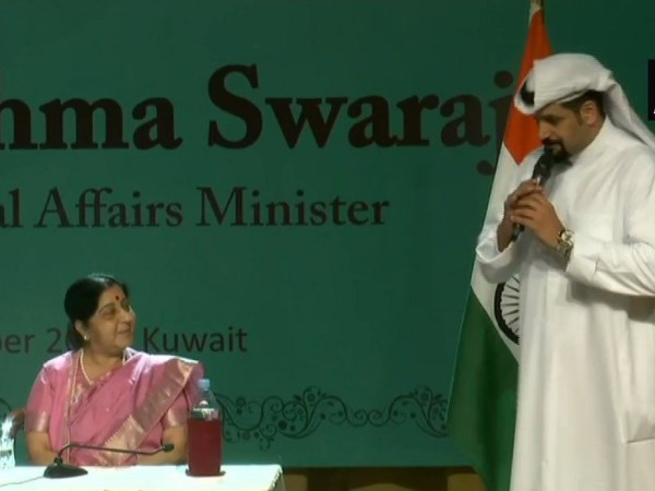 Kuwaiti singer Mubarak Al-Rashid sings the favourite bhajan of Mahatma Gandhi Sushma Swaraj Kuwaiti singer Mubarak Al-Rashid sings the favourite bhajan of Mahatma Gandhi Sushma Swaraj