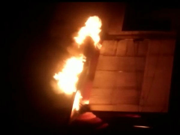 Meerut: Fire broke out at a curtain & mattress godown in Shastri Nagar Central Market on late Thursday night. Meerut: Fire broke out at a curtain & mattress godown in Shastri Nagar Central Market on late Thursday night.