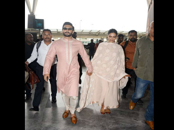 Mumbai: Deepika Padukone and Ranveer Singh return from Bengaluru. The newly-married couple hosted their wedding reception yesterday. Mumbai: Deepika Padukone and Ranveer Singh return from Bengaluru. The newly-married couple hosted their wedding reception yesterday.
