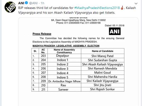 MP चुनाव: बीजेपी उम्मीदवारों की तीसरी सूची निकली फर्जी MP चुनाव: बीजेपी उम्मीदवारों की तीसरी सूची निकली फर्जी