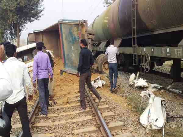 dumper collide with petrol filled train in kanpur lucknow route dumper collide with petrol filled train in kanpur lucknow route