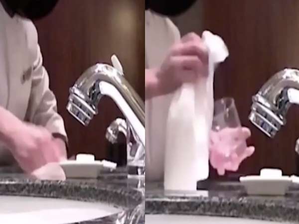 5-star hotel staff cleaning toilets and drinking glasses with same towel, watch viral video 5-star hotel staff cleaning toilets and drinking glasses with same towel, watch viral video