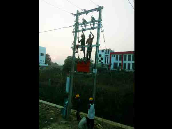 Transformer coloured in bhagwa in Sultanpur Transformer coloured in bhagwa in Sultanpur
