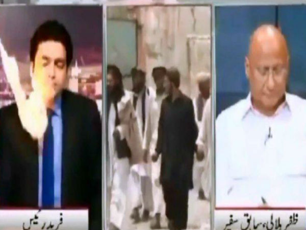 Pakistani anchor gets hit by ball of fire on live TV. Watch viral video Pakistani anchor gets hit by ball of fire on live TV. Watch viral video