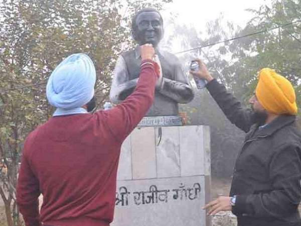 one akali dal leader arrested by ludhiana police for vandalising rajiv gandhi statue one akali dal leader arrested by ludhiana police for vandalising rajiv gandhi statue