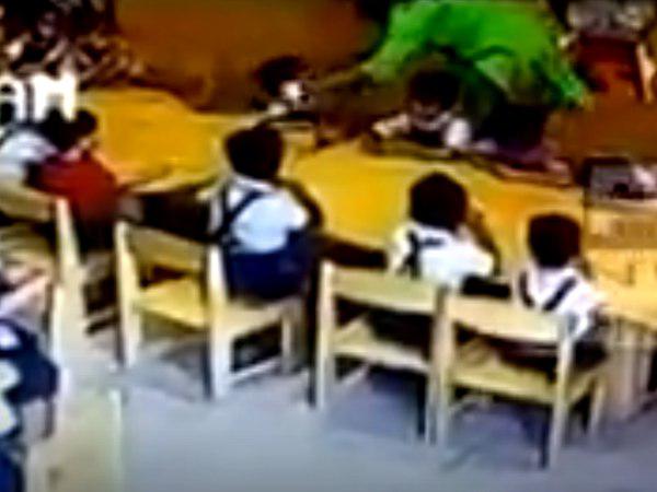स्कूल के ही कर्मचारी ने वीडियो बनाकर सोशल मीडिया पर डाल दिया