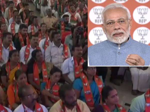PM Narendra Modi interaction with booth workers from Attingal, Mavelikkara, Kollam, Pathanamthitta and Alappuzha in Kerala PM Narendra Modi interaction with booth workers from Attingal, Mavelikkara, Kollam, Pathanamthitta and Alappuzha in Kerala