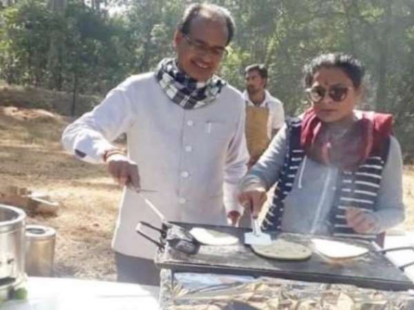 पराठा बनाते नजर आए सीएम शिवराज
