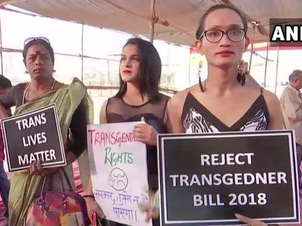 transgender community Members protest against Transgender Persons Bill 2018 in mumbai transgender community Members protest against Transgender Persons Bill 2018 in mumbai