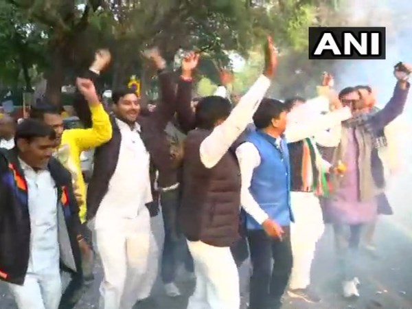 Congress workers celebrated on priyanka gandhi being General Secretery of UP East Congress workers celebrated on priyanka gandhi being General Secretery of UP East