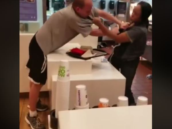 McDonald woman employee attacked badly by customer for not giving straw McDonald woman employee attacked badly by customer for not giving straw