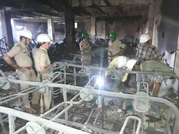 Four charred to death in yarn factory fire at surat Four charred to death in yarn factory fire at surat