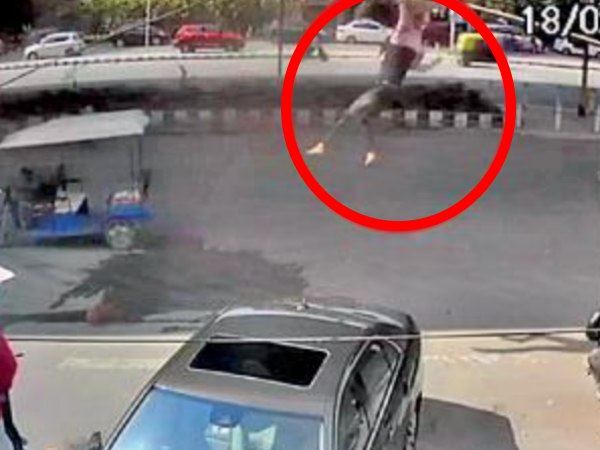 woman fell from vikaspuri flyover as a vehicle hits her bike woman fell from vikaspuri flyover as a vehicle hits her bike