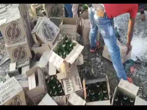 police destroyed thousands of expired liquor bottles police destroyed thousands of expired liquor bottles