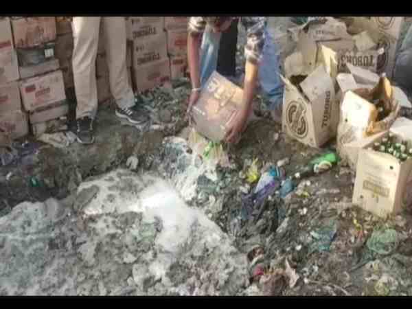 police destroyed thousands of expired liquor bottles police destroyed thousands of expired liquor bottles
