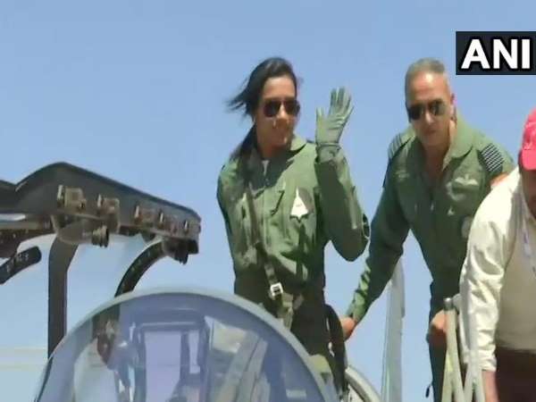 PV Sindhu Flies In Made-In-India Light Combat Aircraft Tejas in Bengaluru Air Show PV Sindhu Flies In Made-In-India Light Combat Aircraft Tejas in Bengaluru Air Show