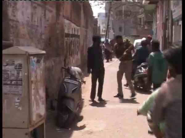 A youth beaten by policeman on holi A youth beaten by policeman on holi