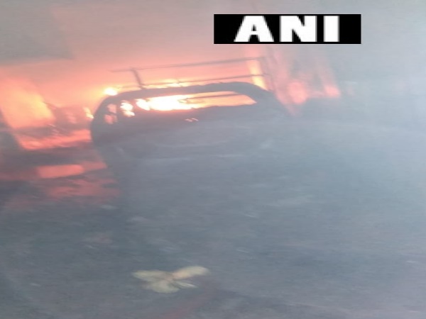 Fire breaks out after a cylinder blast in a building on Karawal road in Monga Nagar Fire breaks out after a cylinder blast in a building on Karawal road in Monga Nagar