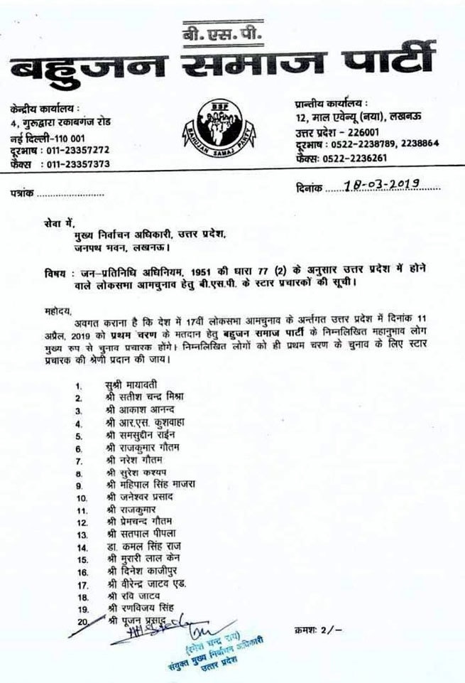 bsp chief Mayawatis nephew akash anand in star campaigners list bsp chief Mayawatis nephew akash anand in star campaigners list