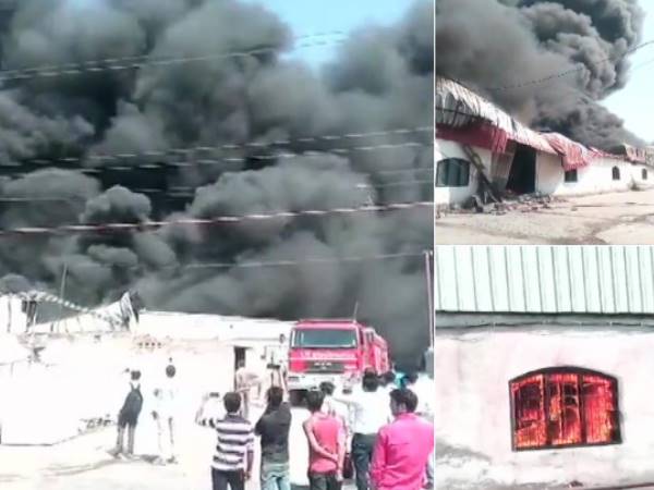Fire broken out in a thermocol factory in Greater Noida located at industrial area Fire broken out in a thermocol factory in Greater Noida located at industrial area