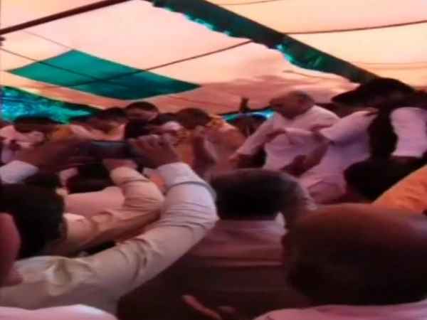 Stage collapses during BJPs holi milan programme in Sambhal Stage collapses during BJPs holi milan programme in Sambhal