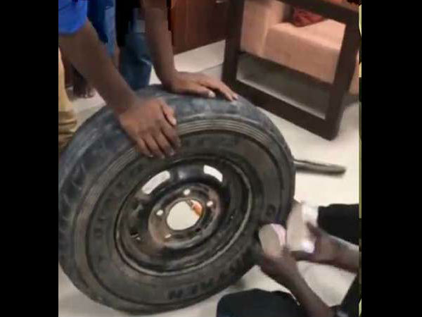 Video: When Rs 2.30 crore in cash stuffed inside the spare tire in a car seized by Income-Tax officials. Video: When Rs 2.30 crore in cash stuffed inside the spare tire in a car seized by Income-Tax officials.
