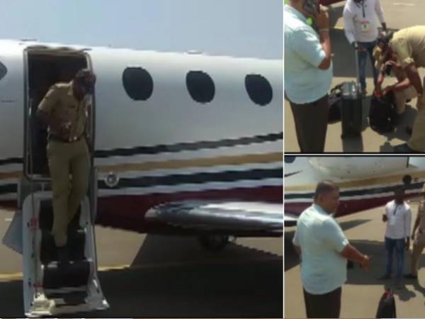 Koppal: EC officials conducted a search of the aircraft used by former Prime Minister HD Deve Gowda Koppal: EC officials conducted a search of the aircraft used by former Prime Minister HD Deve Gowda