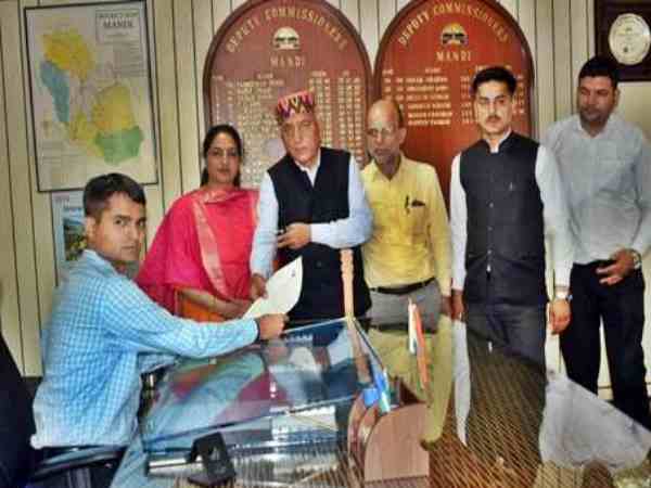 brigadier khushal thakur files nomination as BJP covering candidate brigadier khushal thakur files nomination as BJP covering candidate