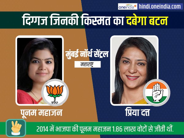 मुंबई नॉर्थ सेंट्रल पर पूनम महाजन-प्रिया दत्त