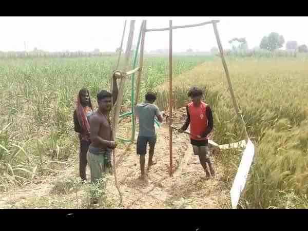 Ongc digging field in Baghpat for oil Ongc digging field in Baghpat for oil