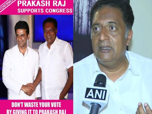 Prakash Raj files complaint with EC against one Mazhar for spreading fake news through a picture Prakash Raj files complaint with EC against one Mazhar for spreading fake news through a picture