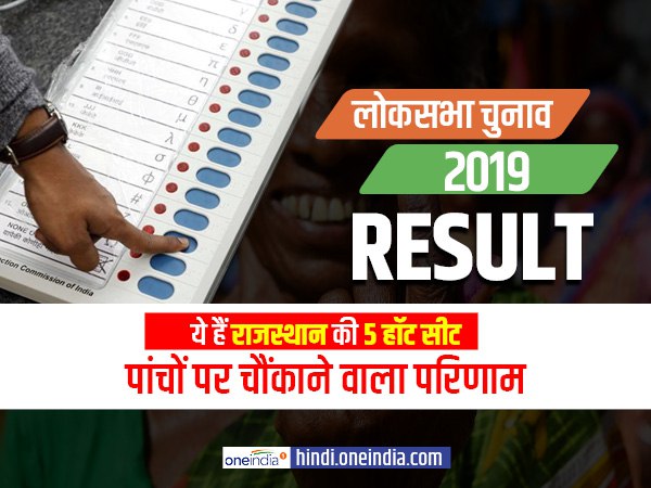 Lok sabha Election 2019 Result of Rajasthans five Hot Seat Lok sabha Election 2019 Result of Rajasthans five Hot Seat
