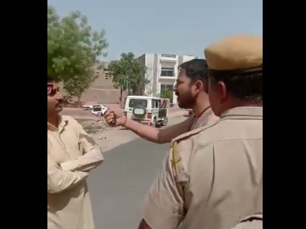 A Man Wants to Shoot JVVNL vigilance Team in front of rajasthan Police, Pistol Video Viral A Man Wants to Shoot JVVNL vigilance Team in front of rajasthan Police, Pistol Video Viral