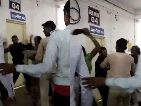 Chowkidar Beaten by women in rajgarh Hospital MP Chowkidar Beaten by women in rajgarh Hospital MP