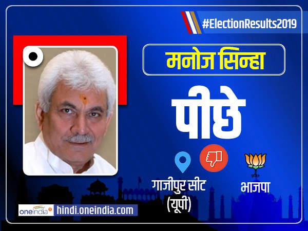 Lok Sabha Election Results 2019: ghazipur seat BJP Manoj Sinha, SP-BSP Afzal Ansari Lok Sabha Election Results 2019: ghazipur seat BJP Manoj Sinha, SP-BSP Afzal Ansari