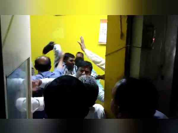 Shoe attack by two men in the office of BSA Shoe attack by two men in the office of BSA