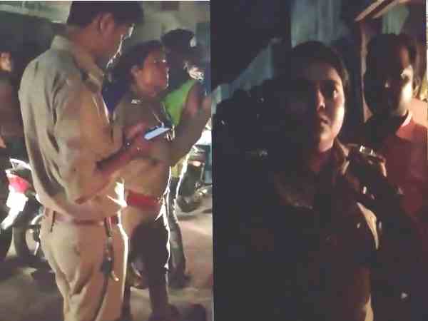 woman constable slapped a man on road woman constable slapped a man on road