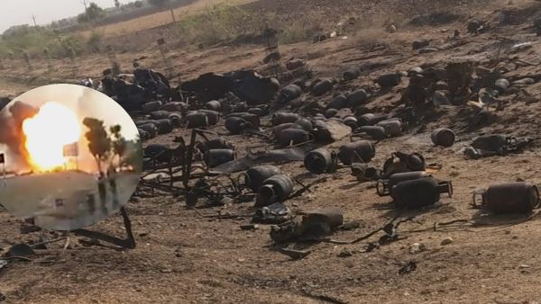 Cylinder blast on Jodhpur sumerpur Highway After truck accident Cylinder blast on Jodhpur sumerpur Highway After truck accident