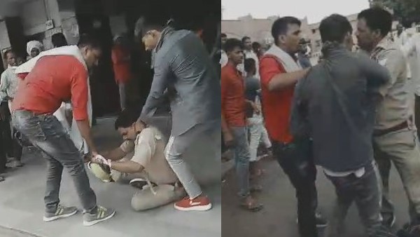 GRP constable thrashed by two men in Deoria GRP constable thrashed by two men in Deoria