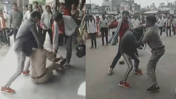 GRP constable thrashed by two men in Deoria GRP constable thrashed by two men in Deoria