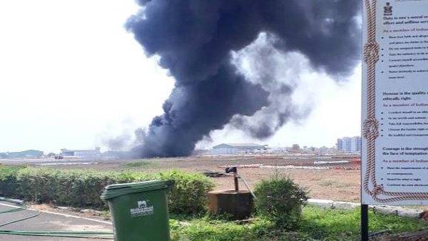 Goa Airport closed temporarily for a two hours after fire caused, by a drop tank of MiG 29K Goa Airport closed temporarily for a two hours after fire caused, by a drop tank of MiG 29K