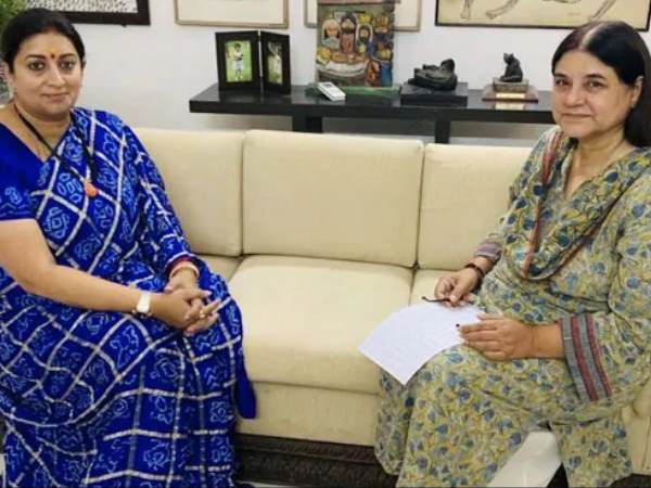 मेनका गांधी से मिलीं थी स्मृति ईरानी