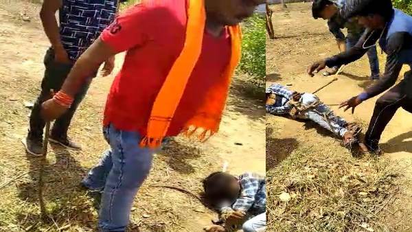 Dalit youth beaten in Pali Rajasthan Viral Video Dalit youth beaten in Pali Rajasthan Viral Video