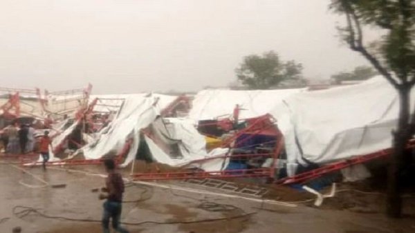 जसोल के एक स्कूल ग्राउंड में राम कथा का आयोजन हुआ था