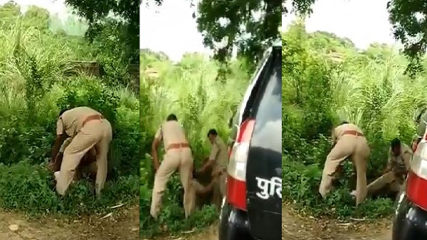 यूपी 100 के सिपाही बीच सड़क भिड़े