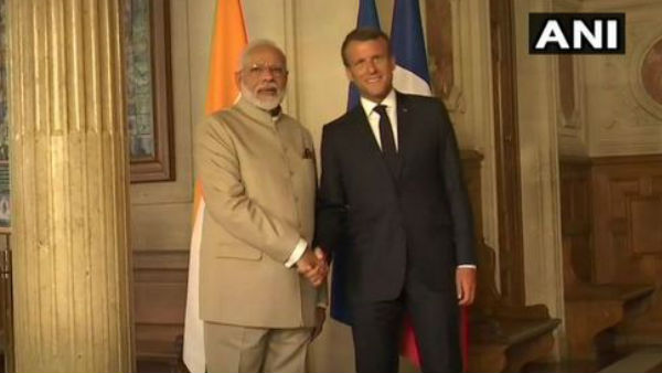 France: Prime Minister Narendra Modi meets France President Emmanuel Macron France: Prime Minister Narendra Modi meets France President Emmanuel Macron