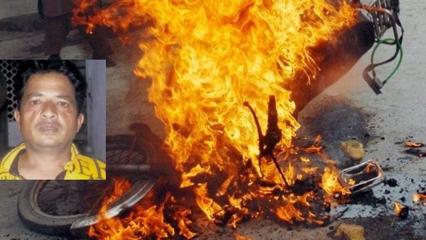 A Man Arrested in bike burn case of Udaipur A Man Arrested in bike burn case of Udaipur
