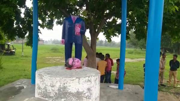 ambedkar statue vandalised at two places in azamgarh ambedkar statue vandalised at two places in azamgarh