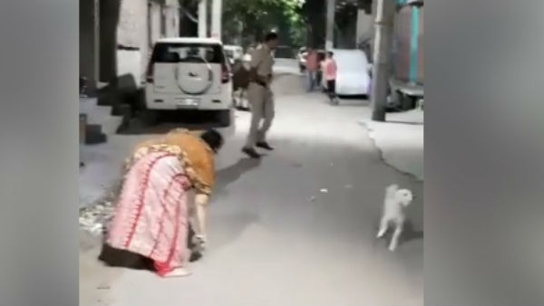 बदमाश की पत्नी ने की मारपीट