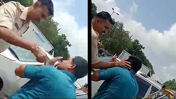 Watch video: Vadodara SRP Jawan beaten a autorickshaw driver on street Watch video: Vadodara SRP Jawan beaten a autorickshaw driver on street